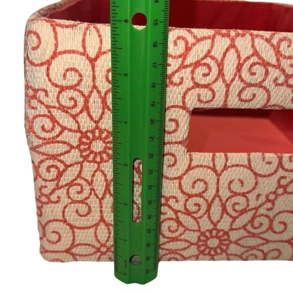 Printed Cream & Pink Fabric Clothes Bin Storage Organizer Box 10" x 6" - Picture 6 of 6